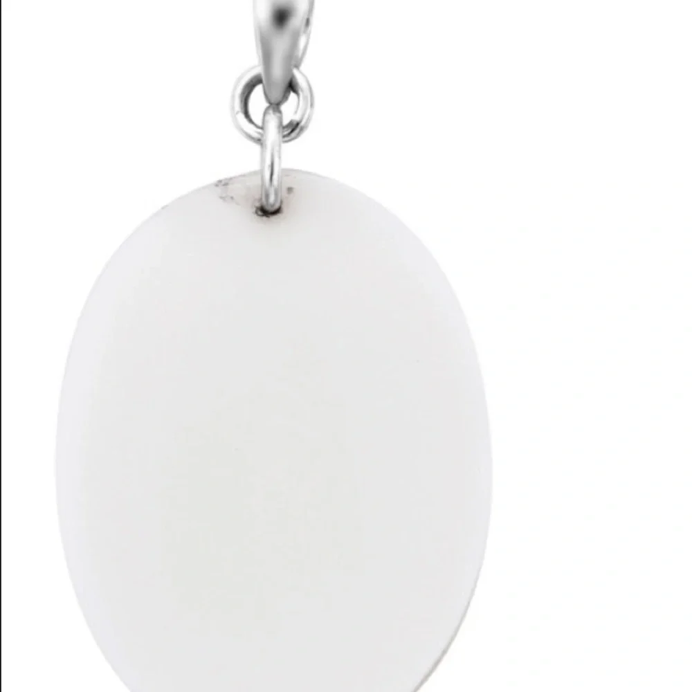 Mother of Pearl Feather Charm Pendant in Sterling Silver - Picture 4 of 8
